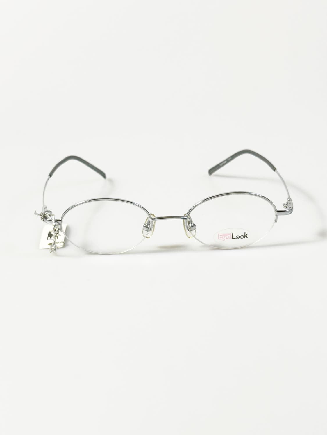 EyeLook 실버 오벌 반무테 메탈 프레임 빈티지 안경 상품이미지2