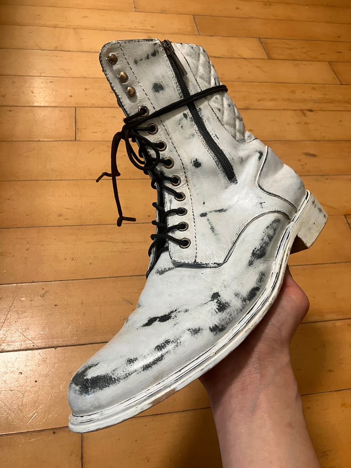 D&G 90s 돌체앤가바나 크랙 페인티드 디테일 롱 부츠 275 상품이미지2