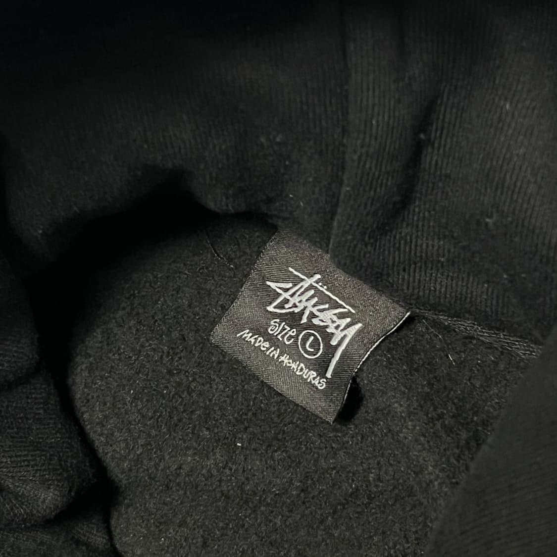 L 스투시 빅로고 블랙 기모 후드티 상품이미지4