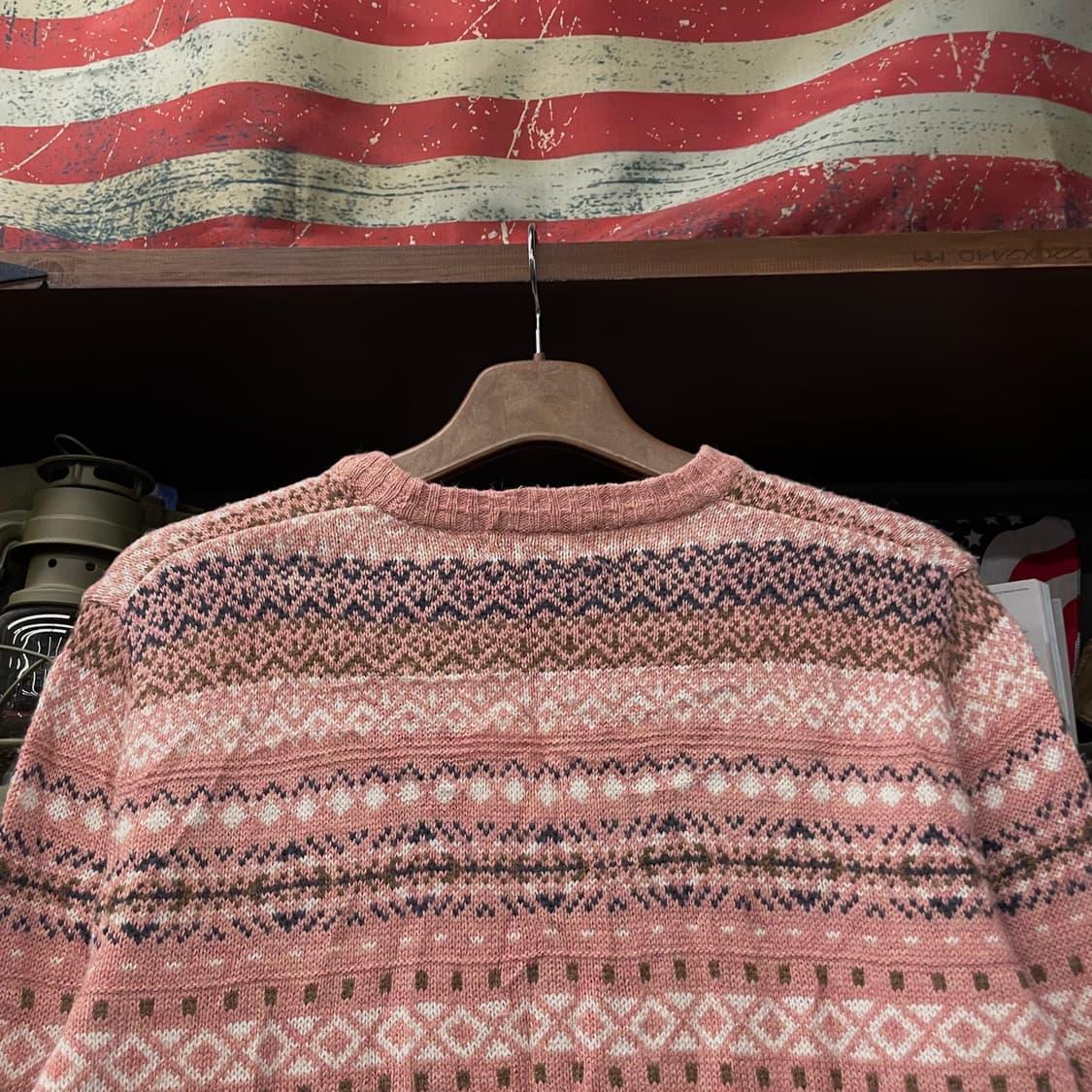90s 빈티지 노르딕 페어 아일 패턴 울 니트 스웨터 상품이미지4