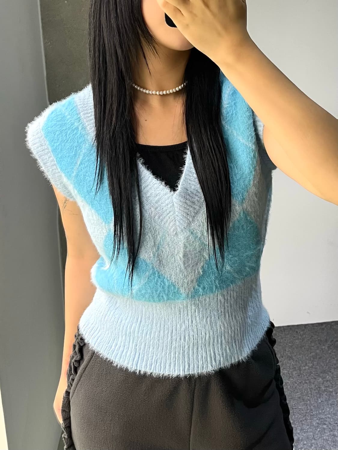 하우스오브써니 아가일 스웨터 상품이미지3