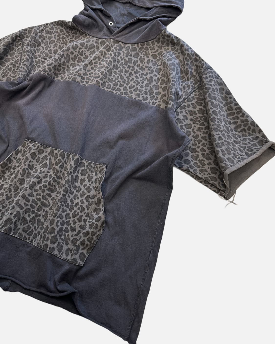 leopard block short hood t-shirt 상품이미지2