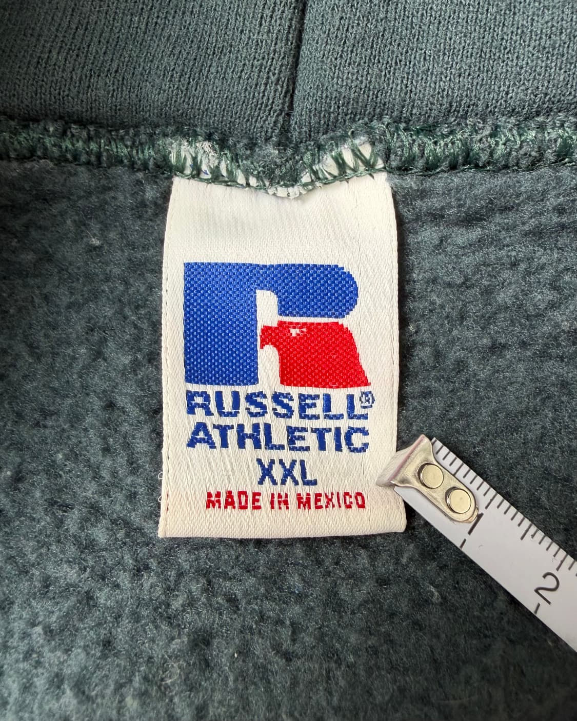 90s Russell Zip Up Hoodie (sage green) 상품이미지3