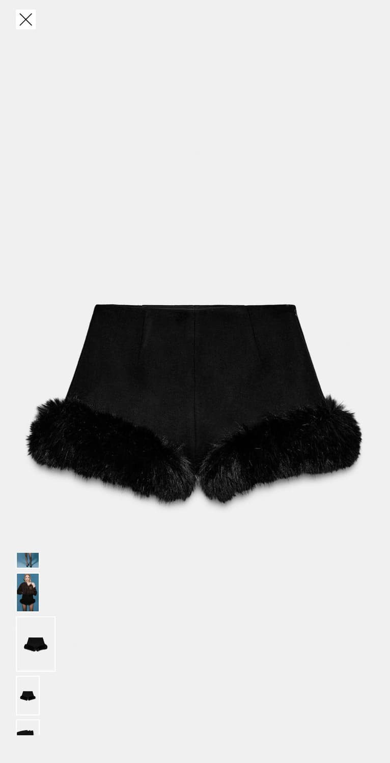Zara 울 혼방 페이크 퍼 쇼츠  상품이미지2