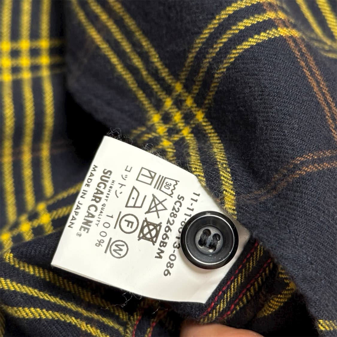 슈가케인 x 빔즈 플란넬 다크 네이비 체크 셔츠 상품이미지4