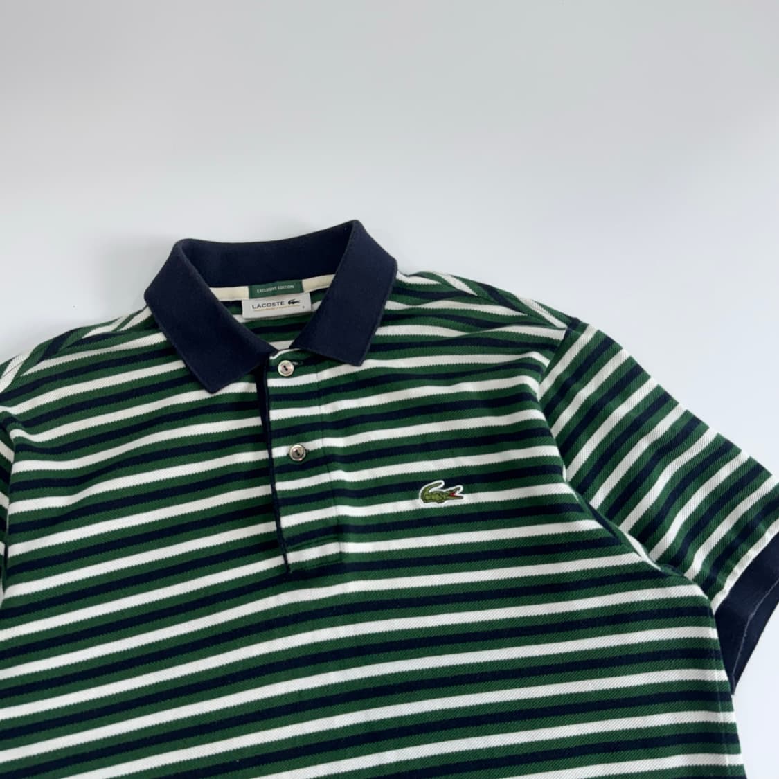Lacoste 라코스테 그린 네이비 스트라이프 반팔 상품이미지4