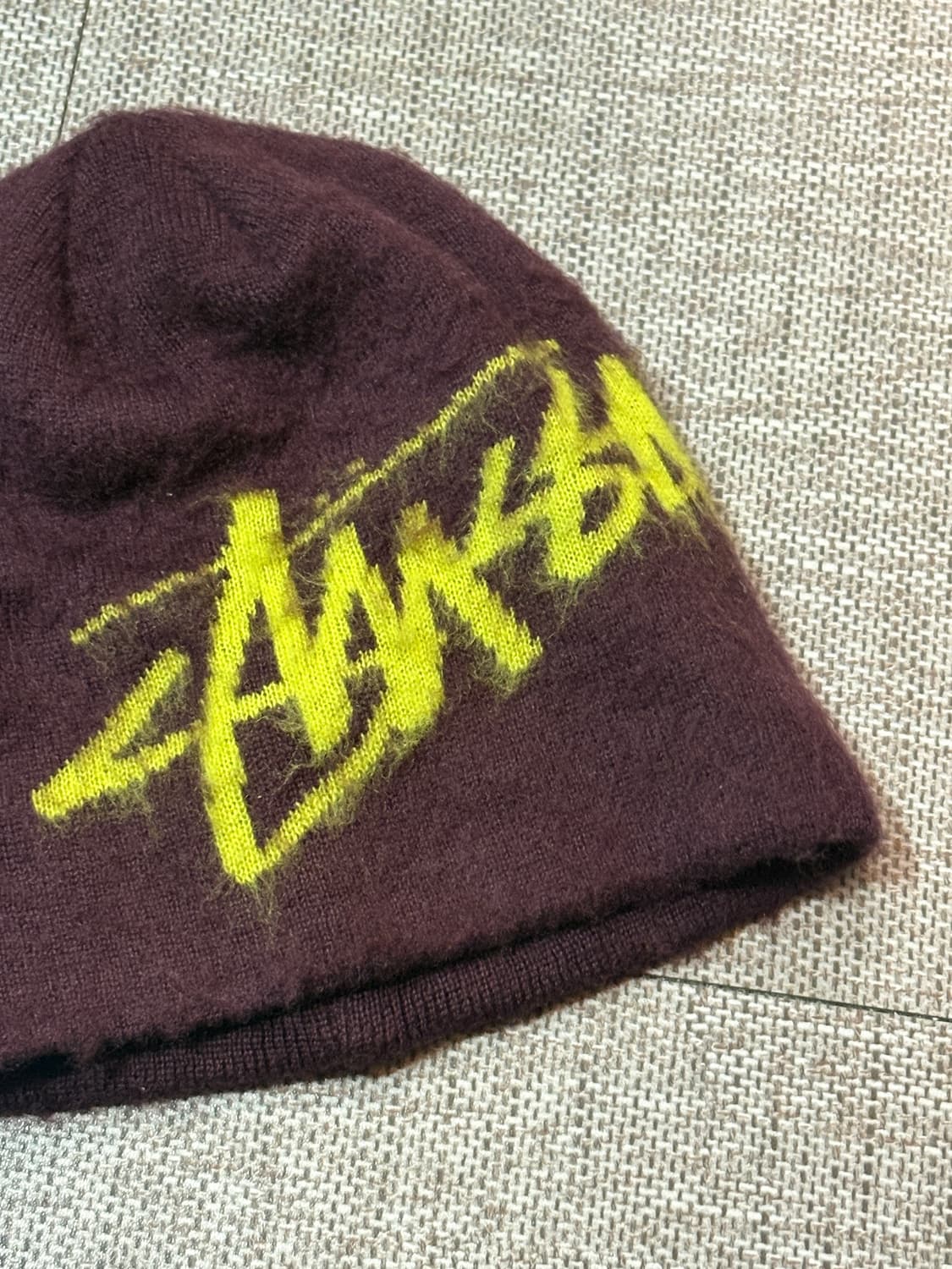 스투시 브러쉬드 아웃 스탁 스컬캡 비니 버건디 컬러 상품이미지2