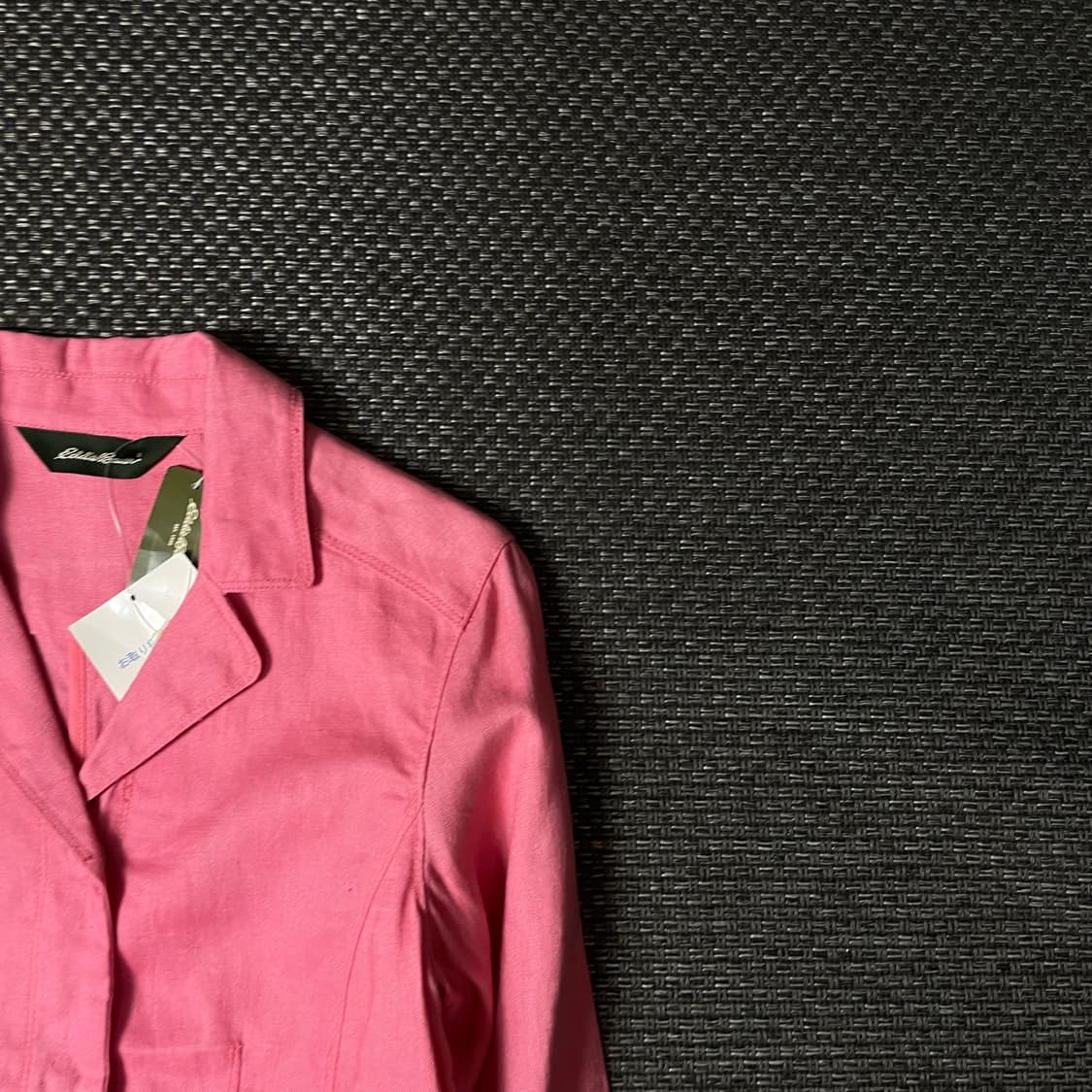 [미사용제품] 에디바우어 핑크 리본 투포켓 코튼 자켓 M 상품이미지3