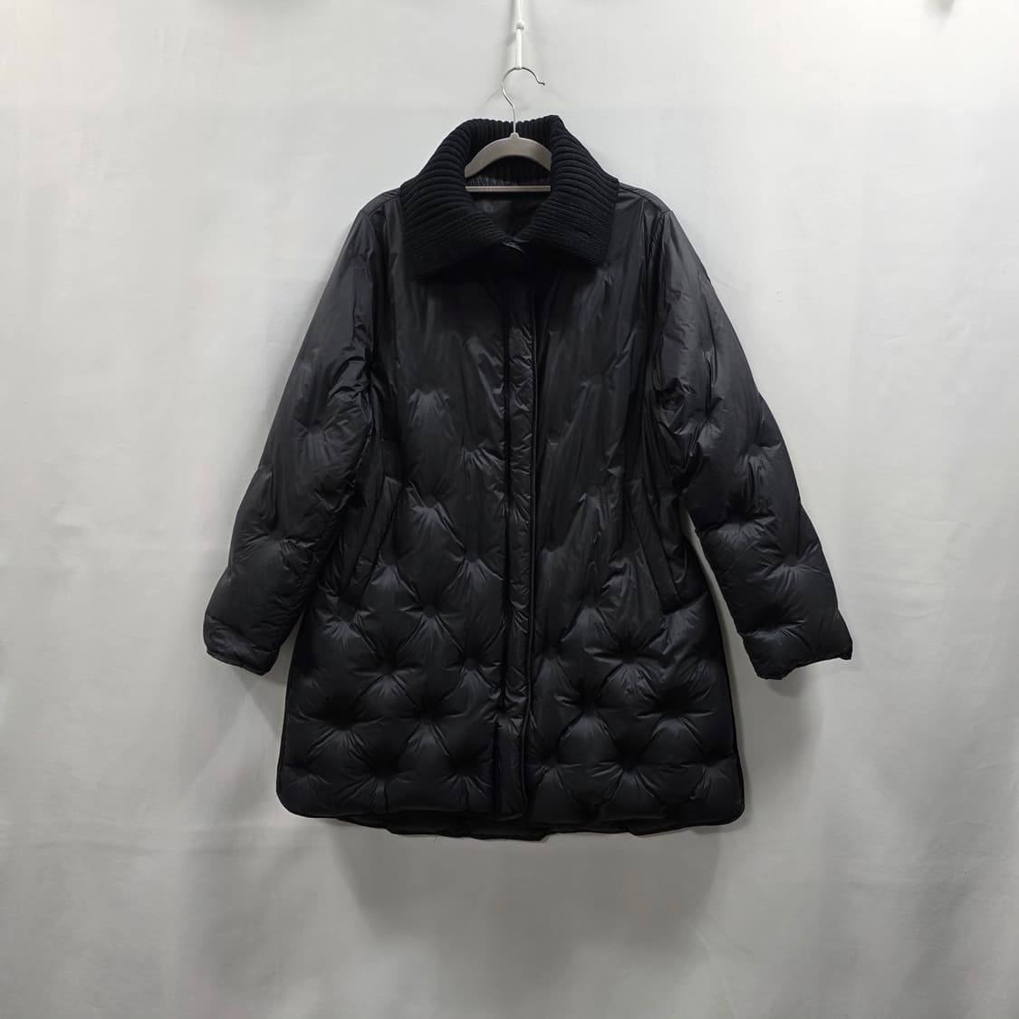 0722 KOOKAi쿠카이 니트카라 오리털 롱패딩 블랙 66사이즈 상품이미지1
