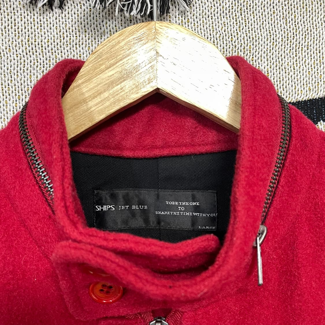Ships jet blue 일본 빈티지 레드 버튼 자켓 상품이미지5