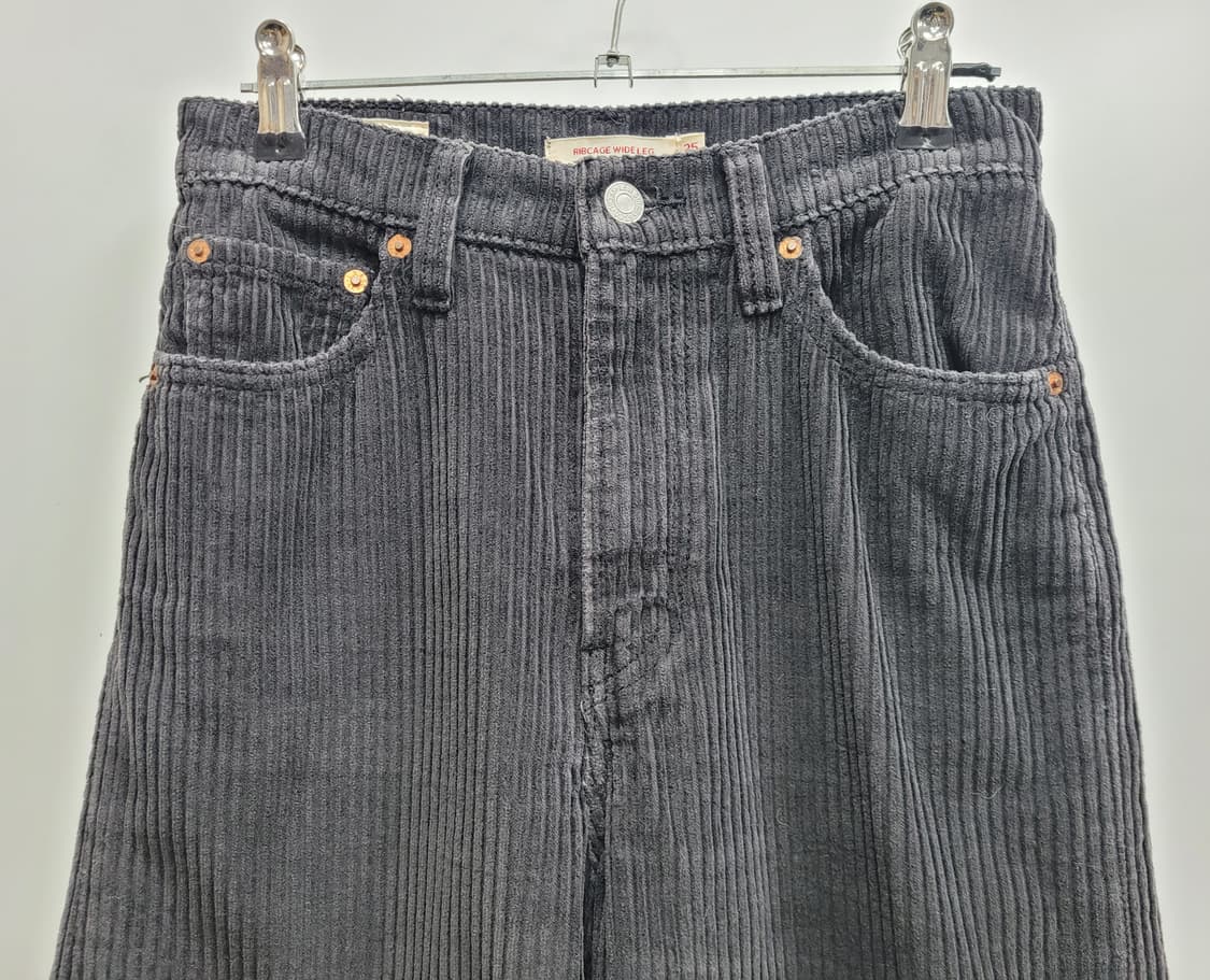 LEVI'S 리바이스 코듀로이 와이드 팬츠 / 여 25 블랙 차콜 상품이미지3