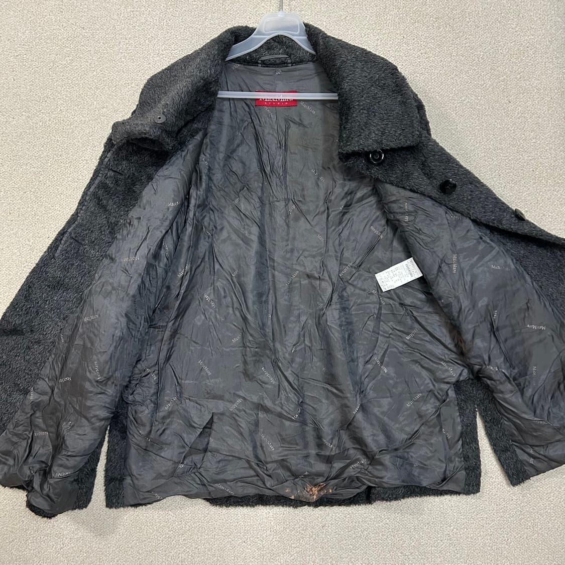 (S) 막스마라 알파카 모헤어 코트 그레이 상품이미지6