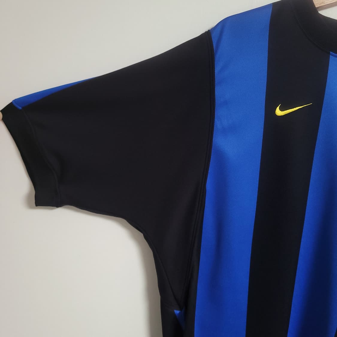 (L) NIKE 나이키 블랙/블루 스트라이프 반팔 티셔츠 올드스쿨 상품이미지3