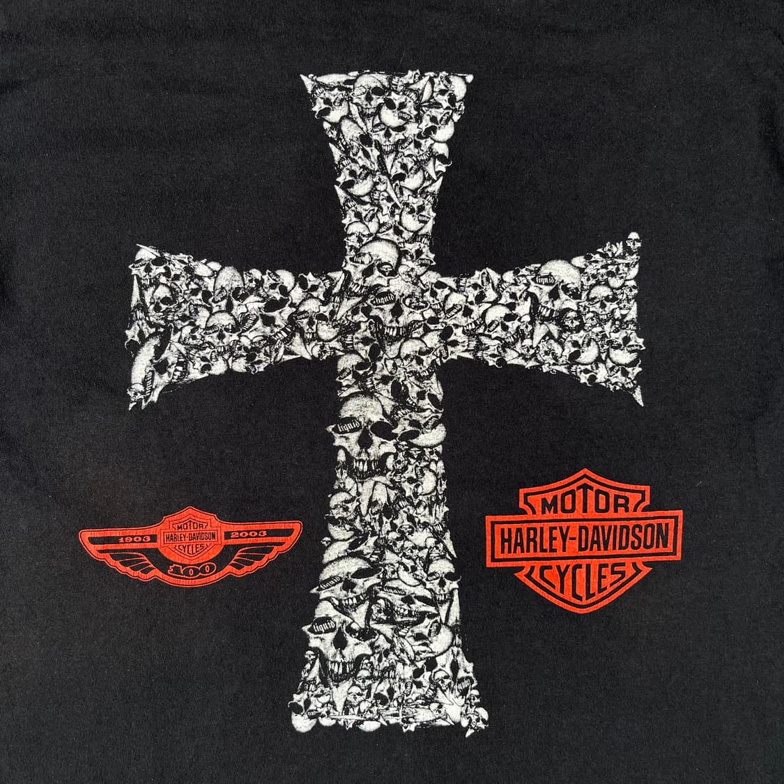 빈티지 할리데이비슨 스컬크로스 반팔티 상품이미지8