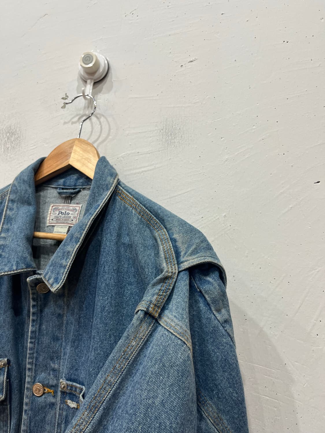 90년대 폴로랄프로렌 DUNGAREES 던가리 데님자켓 USA made 상품이미지8
