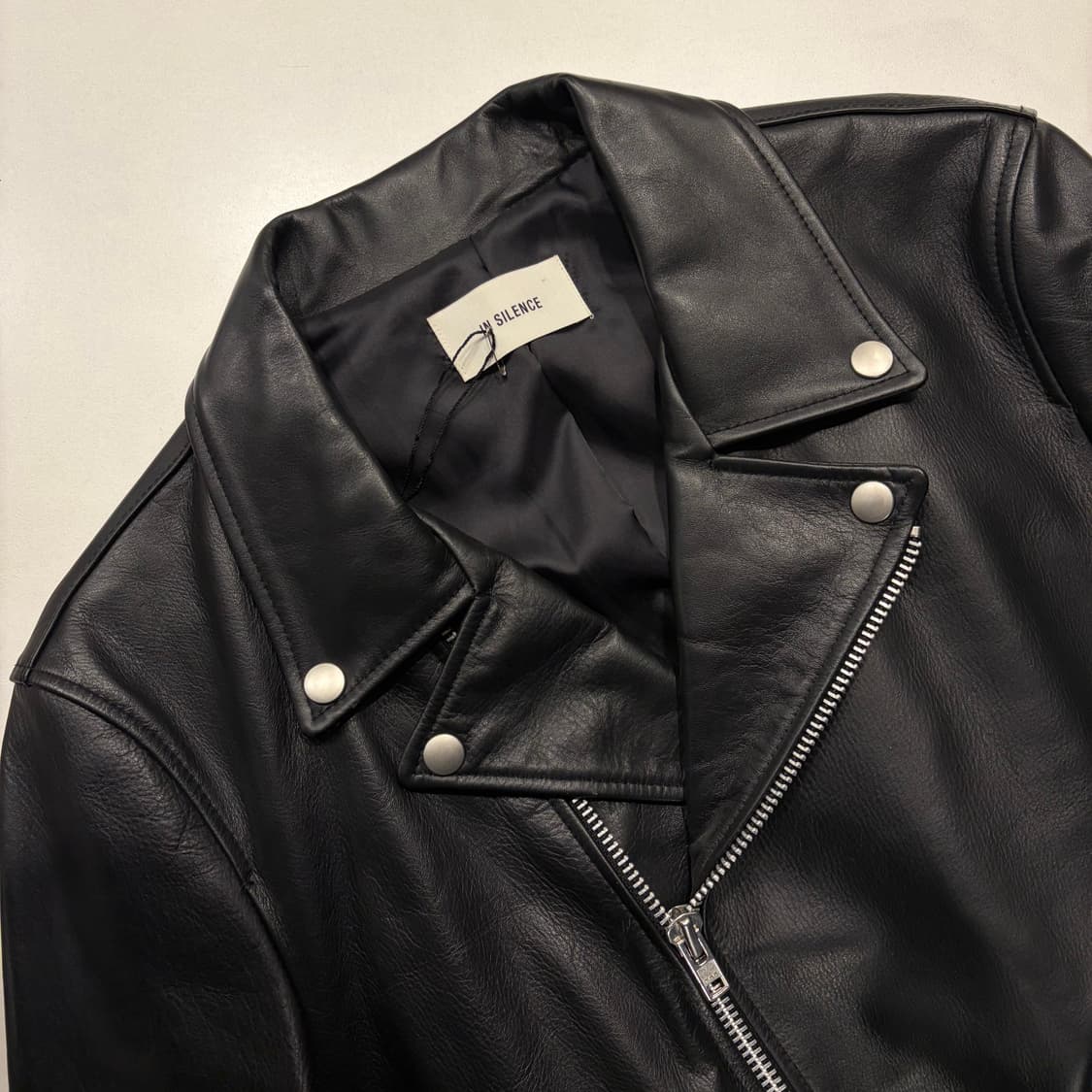 [M] 인사일런스 블랙 레더 라이더 자켓 D81 상품이미지3