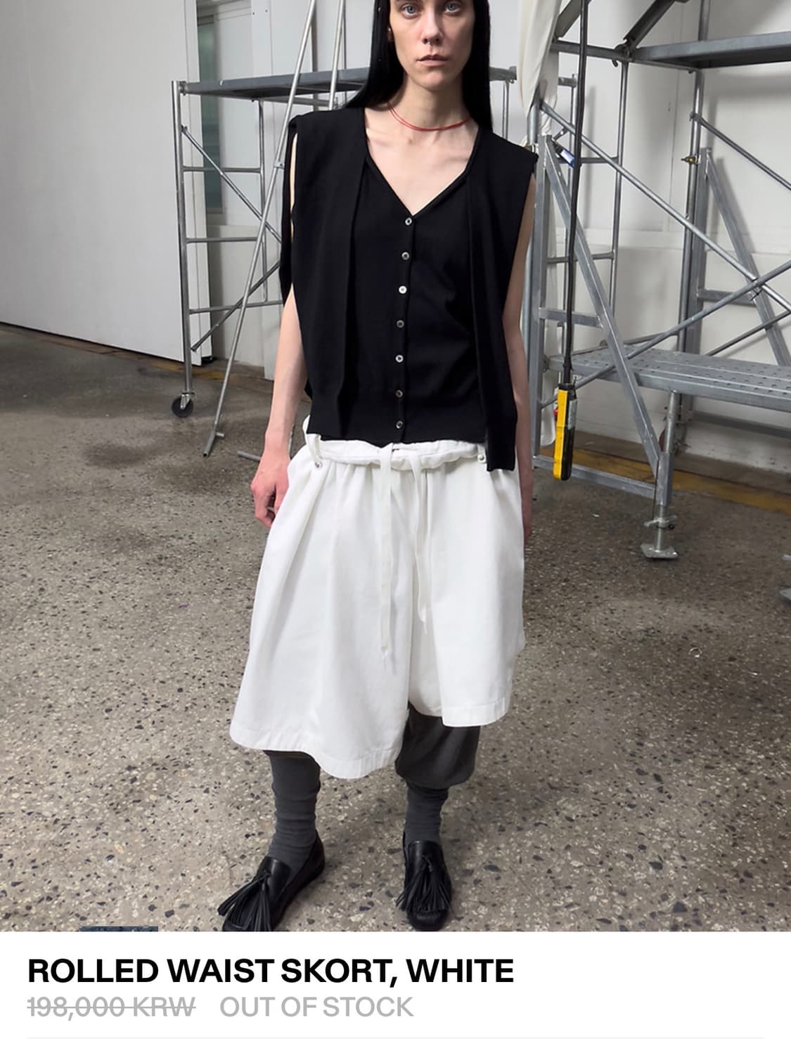 OPEN YY ROLLED WAIST SKORT WHITE 상품이미지2