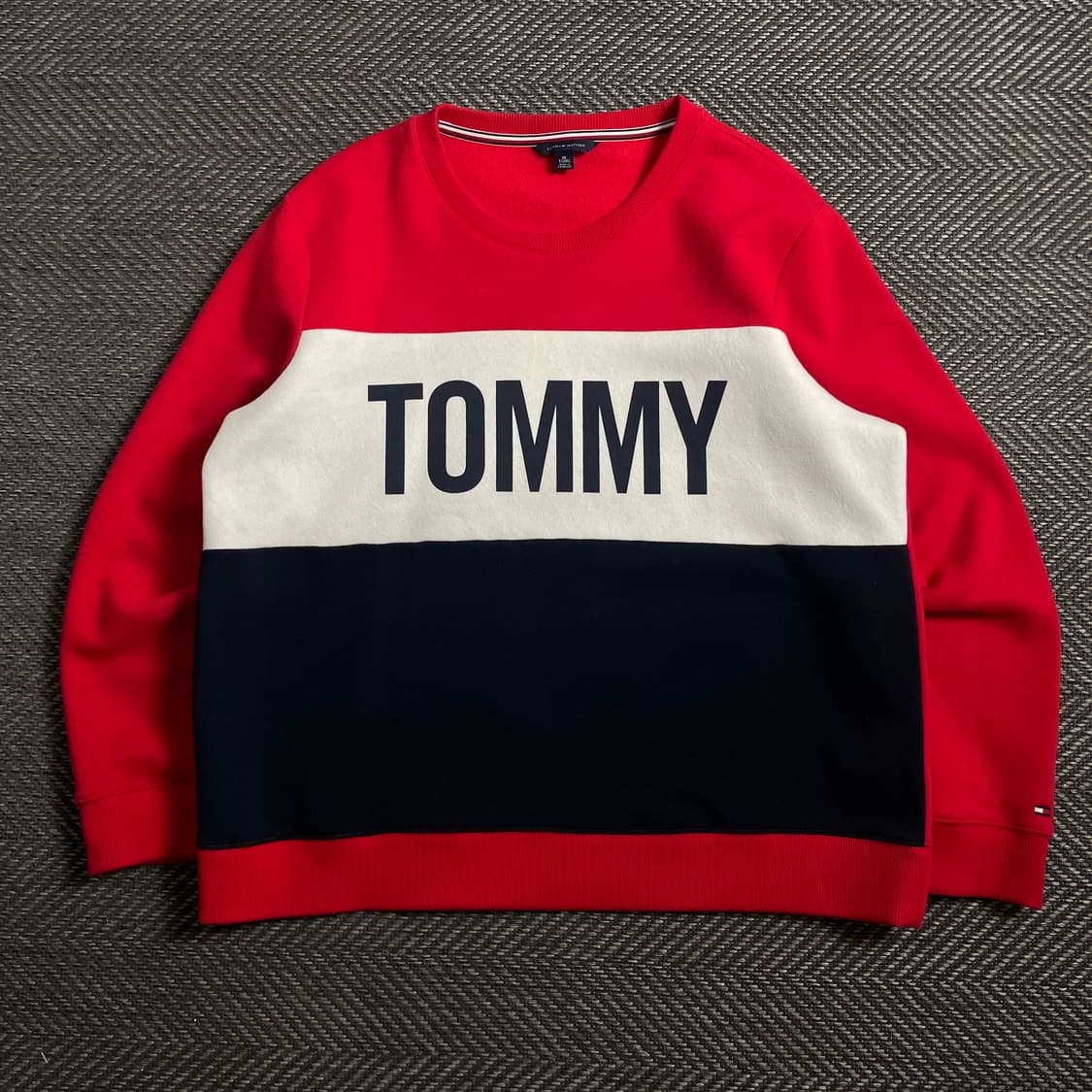 90s 타미힐피거 올드스쿨 스펠아웃 박시핏 배색 맨투맨y 4381 상품이미지2