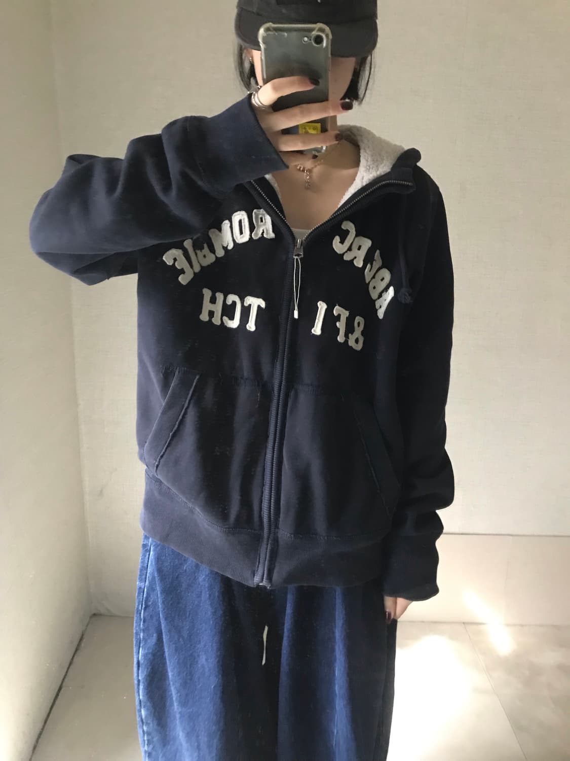 아베크롬비 네이비 퍼후드집업 상품이미지1