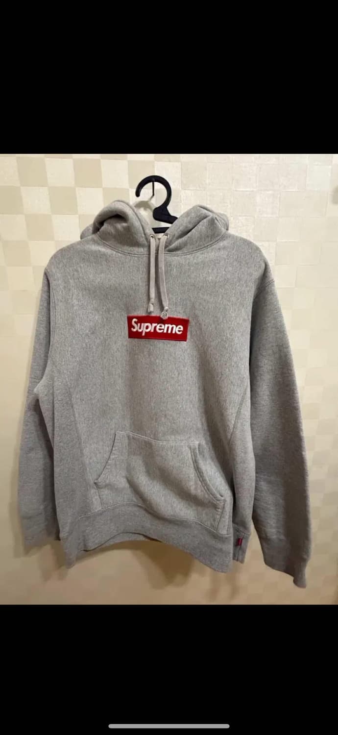 Supreme 그레이 후드 상품이미지1