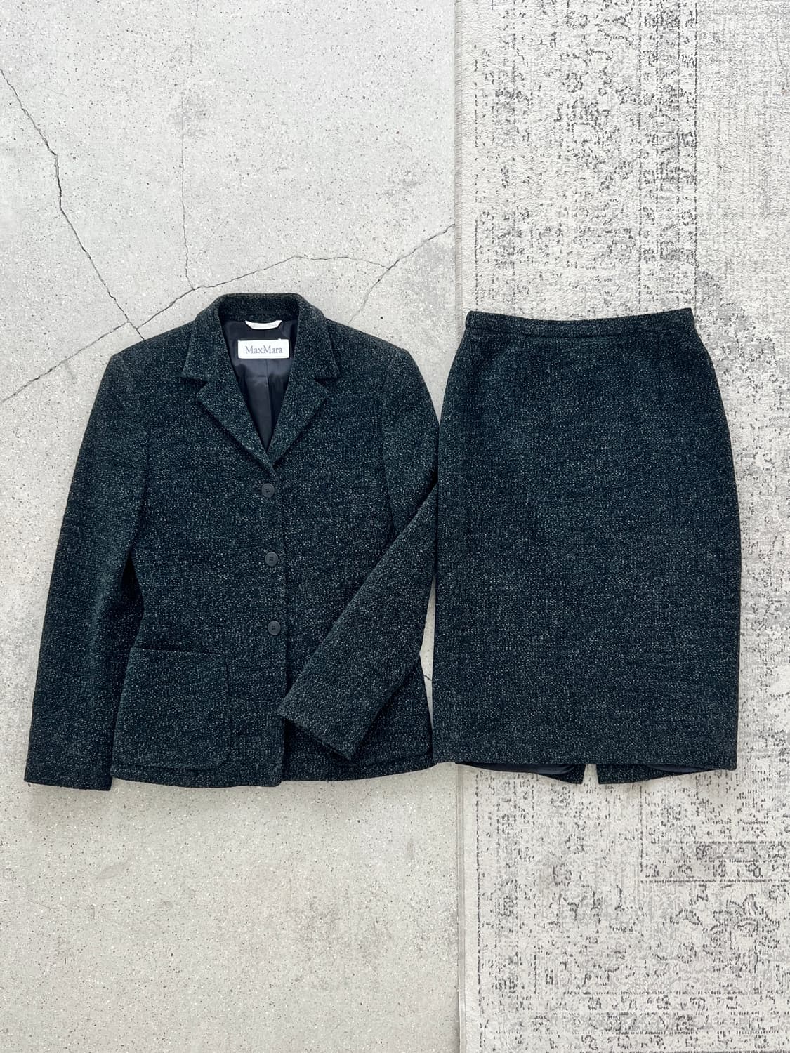 막스마라 울 코튼 트위드 재킷 스커트 셋업 상품이미지1