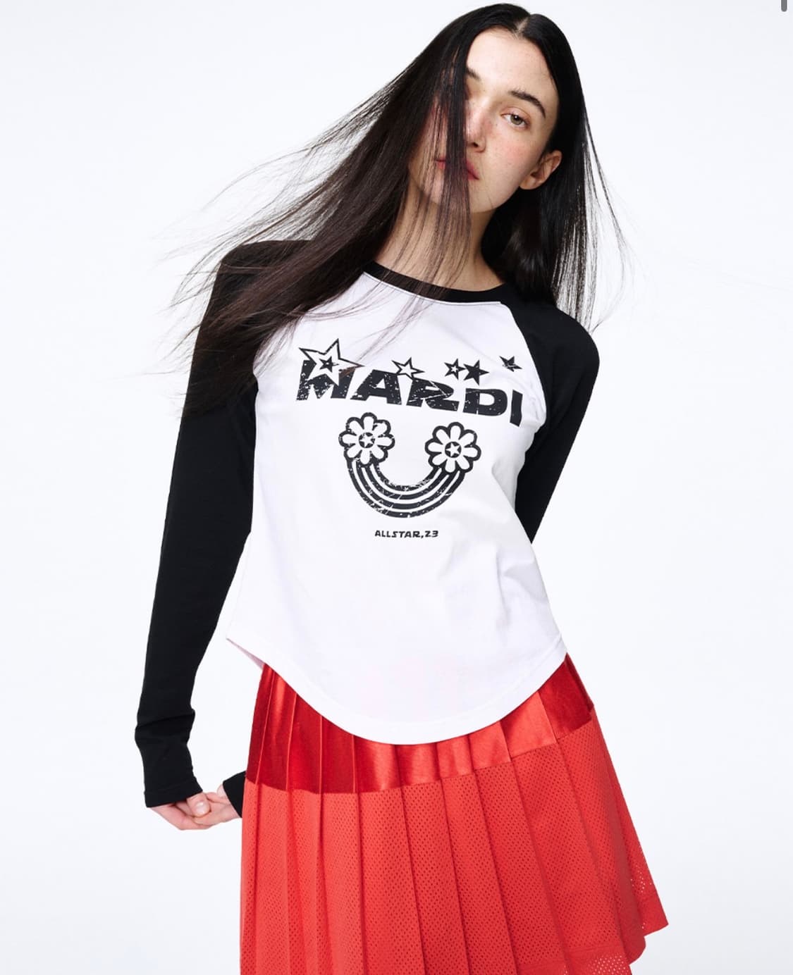 마르디 메크르디 TSHIRT RAGLAN RAINBOW_WHITE 상품이미지1
