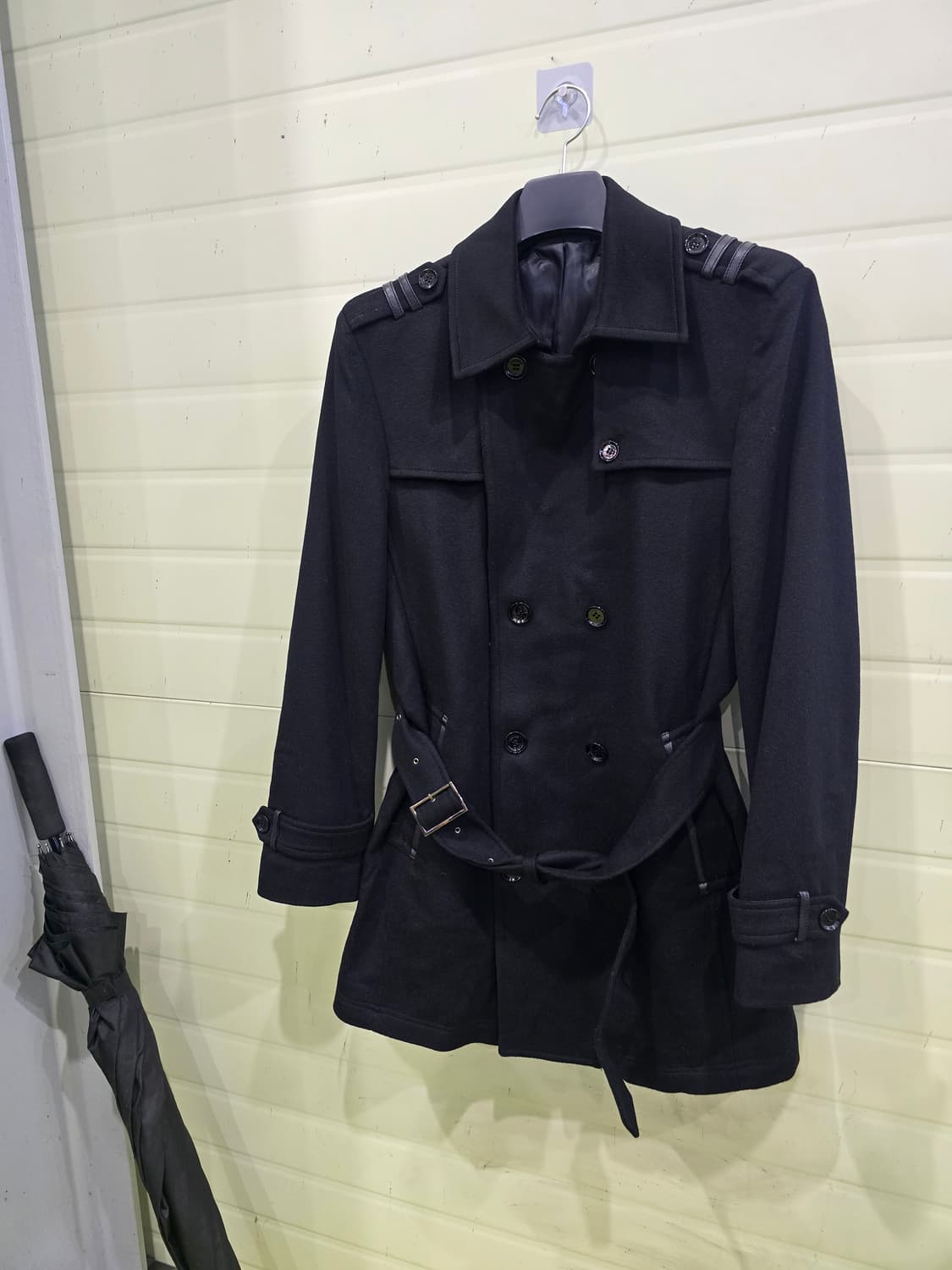 JASPER 밀리터리 블랙 더블 버튼 벨트 코트 상품이미지10