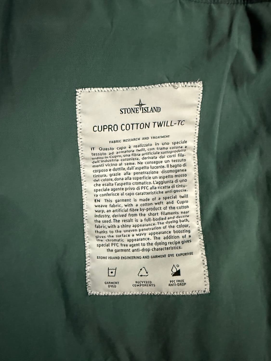 스톤아일랜드 큐프로 코튼 트윌 후드 파카 상품이미지7