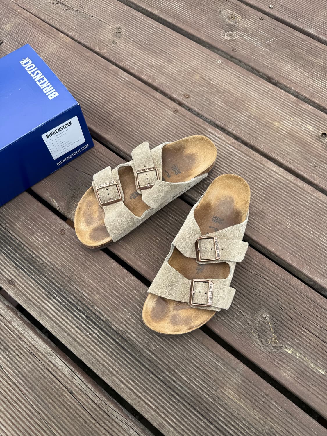 버켄스탁 아리조나 스웨이드 타우페 EU39 (250) 내로우 상품이미지1