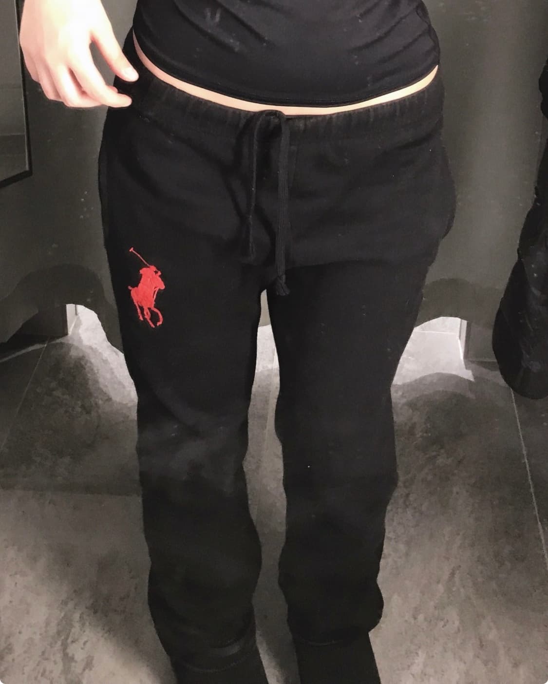 핀터깔 빈티지 폴로 빅로고 로우라이즈 스웨드팬츠 츄바 상품이미지3