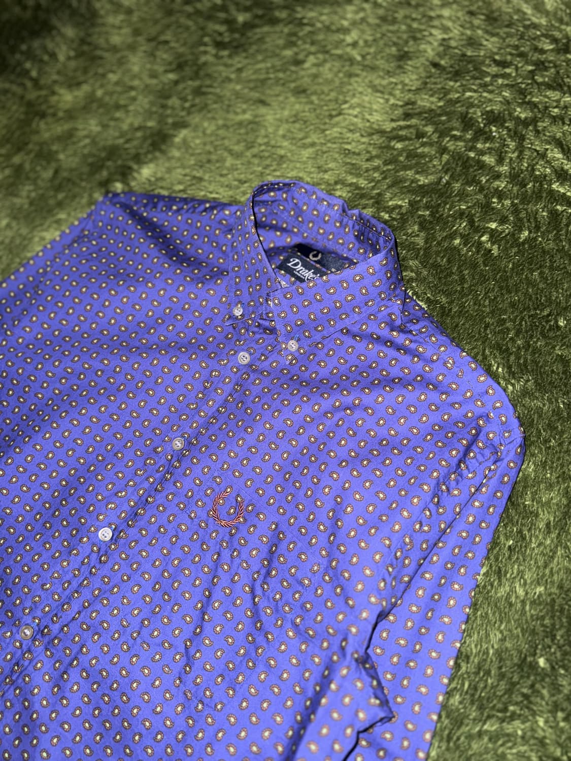 프레드페리 X 드레익스 버튼다운 페이즐리 셔츠 퍼플 상품이미지2