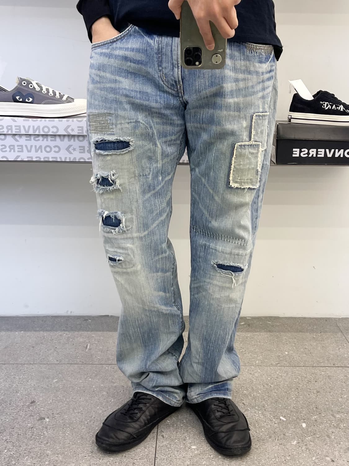 에드윈 크러쉬 데님 리페어 팬츠 상품이미지2