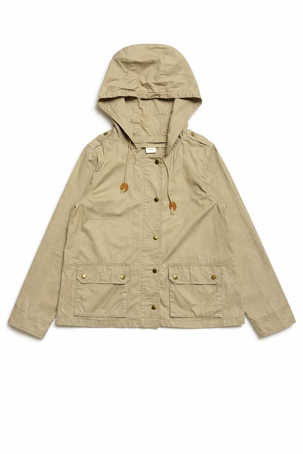 JPN 일본 빈티지 Y2K 모리걸 베이지 코튼 후드 야상 바람막이 자켓 상품이미지1