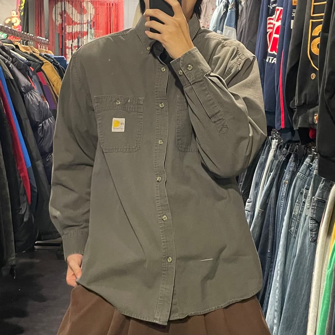 [IM] carhartt 칼하트 차콜 긴팔셔츠 상품이미지2