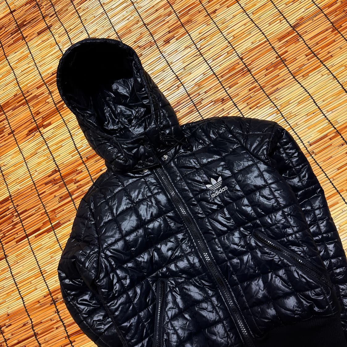 아디다스 y2k 블랙 퀼팅 경량 패딩 m 상품이미지3
