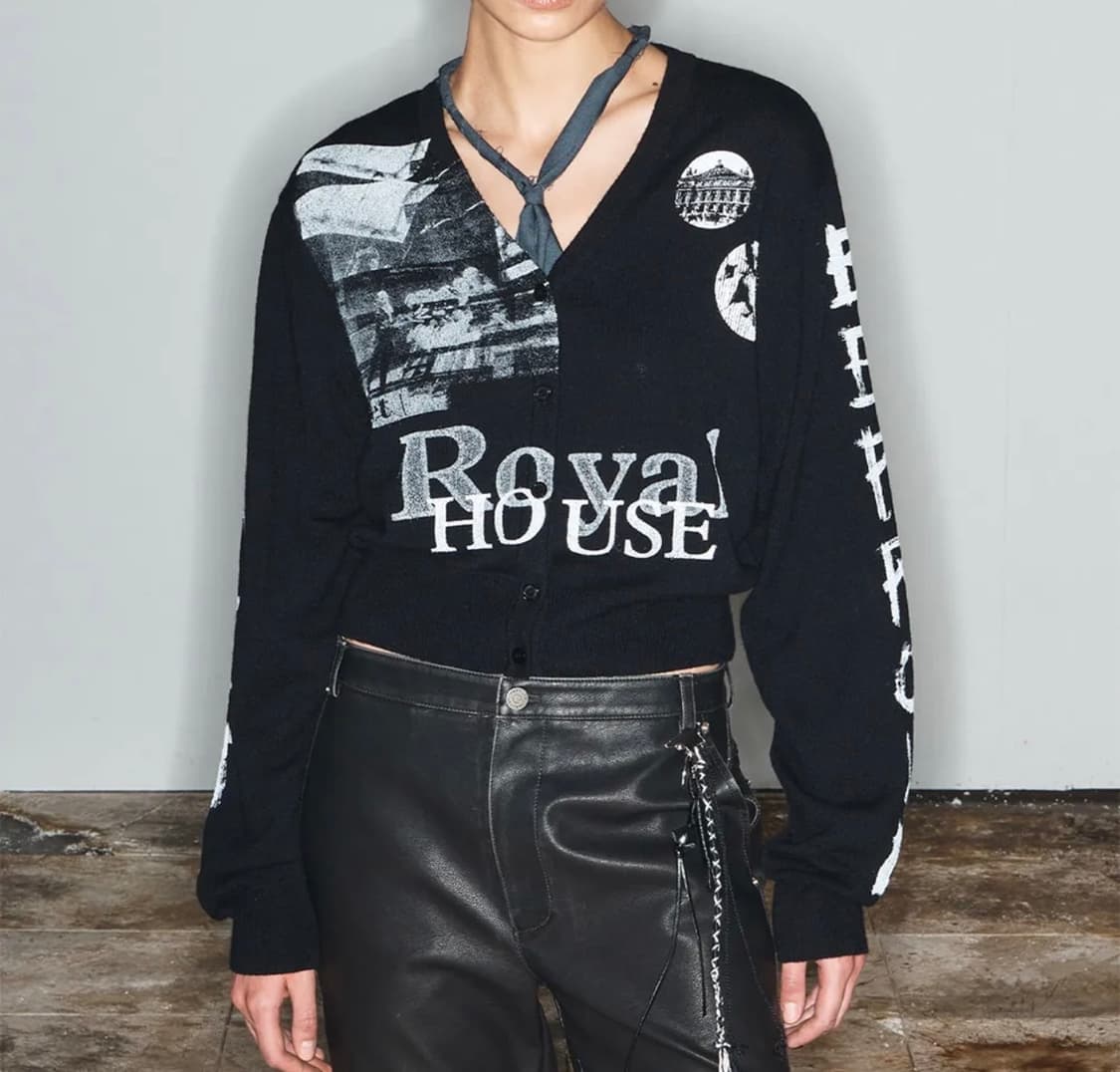 [Open YY] Collage Printed Cardigan(블랙,1) 상품이미지1