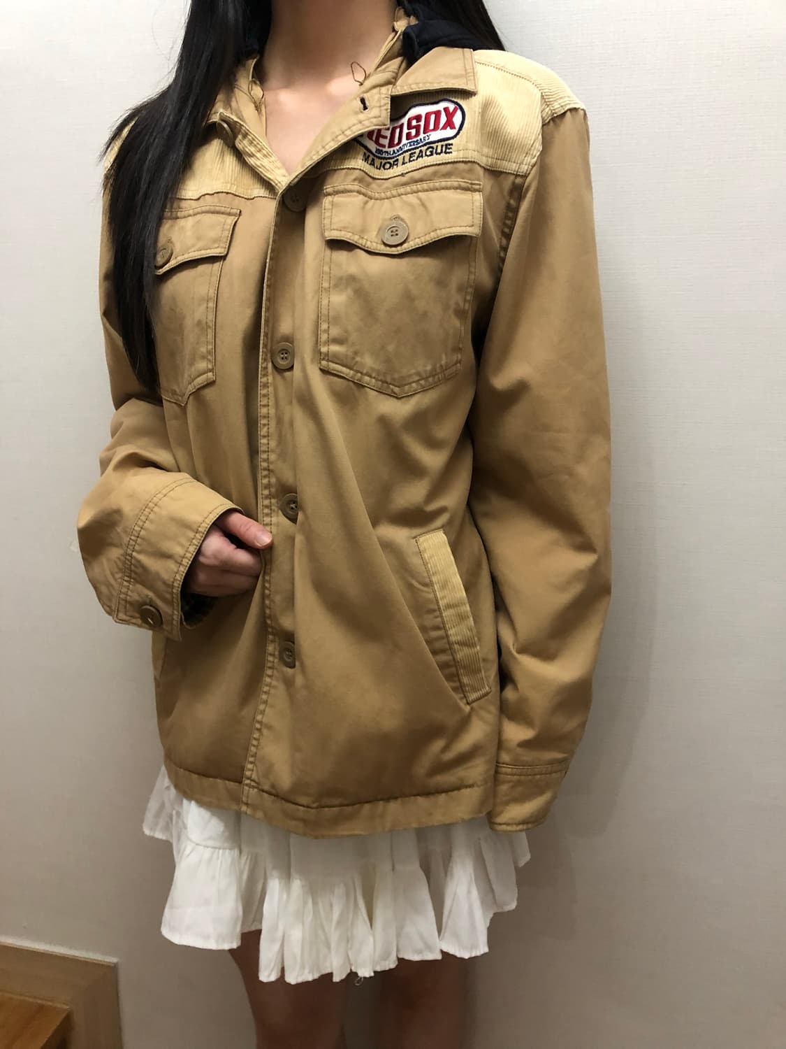 빈티지 mlb 베이지 후드 자켓 상품이미지8