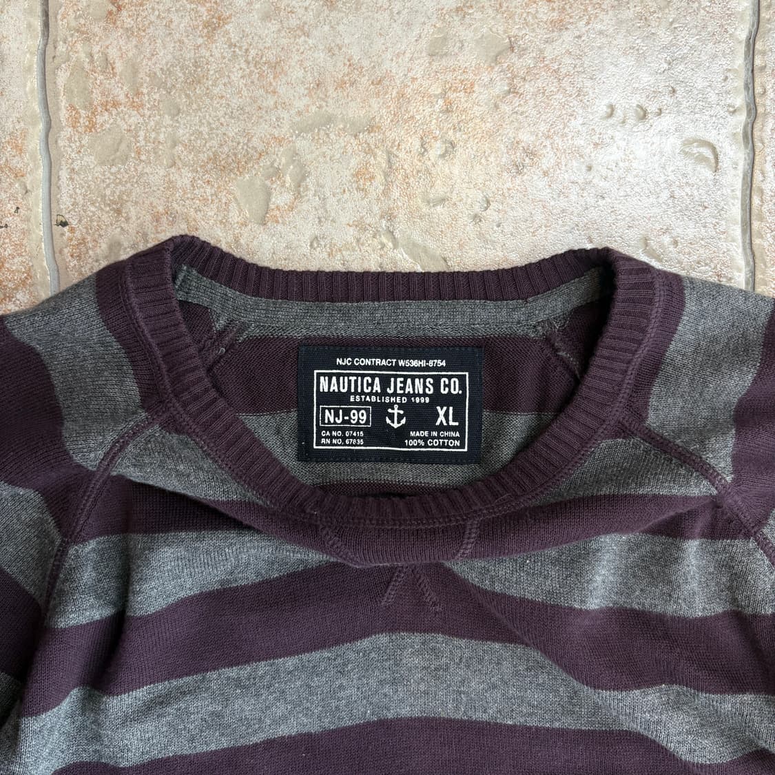 [XL] Nautica purple stripe cotton knit 상품이미지3