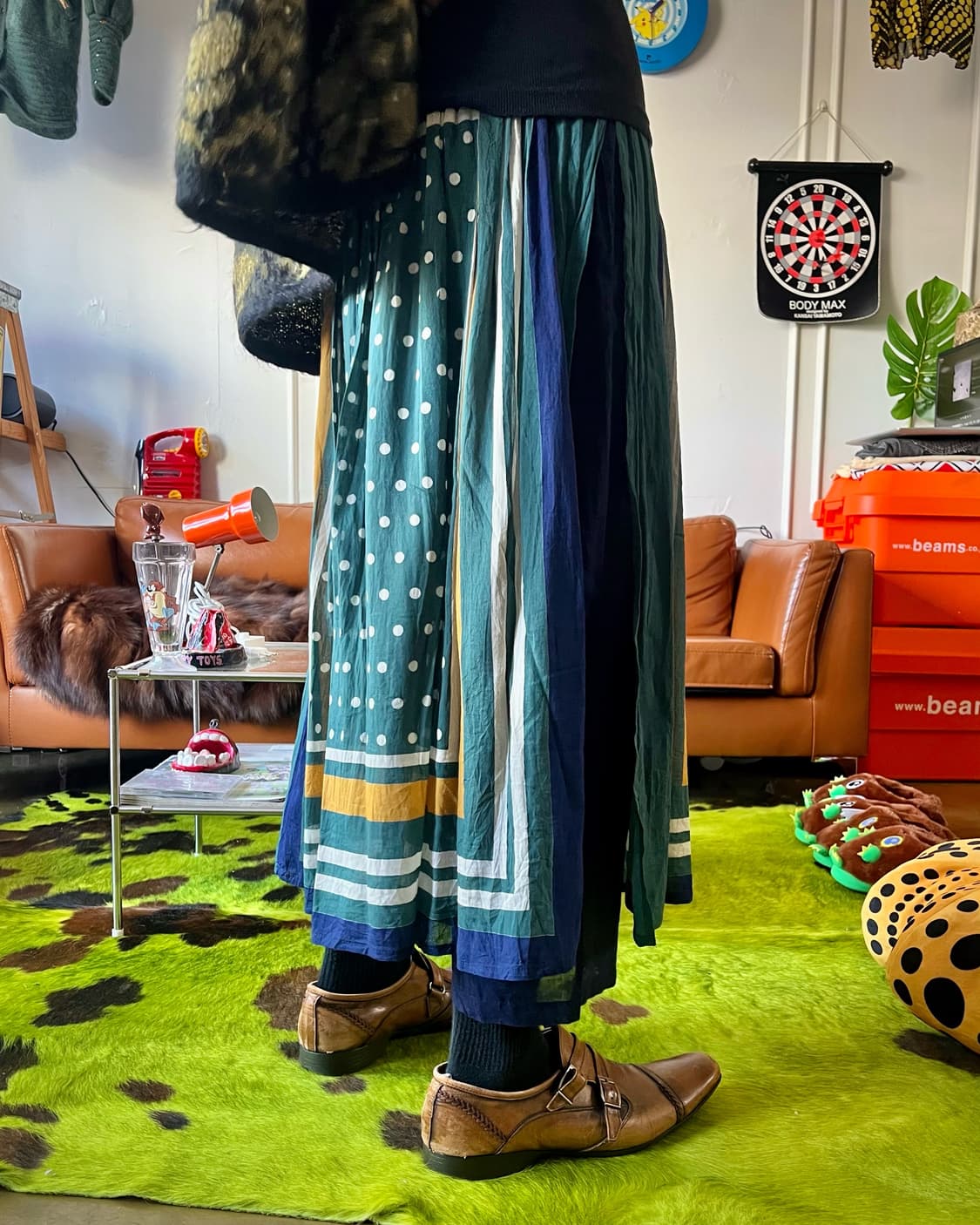 JPN Vintage Layered Dot Skirt Pants 상품이미지4