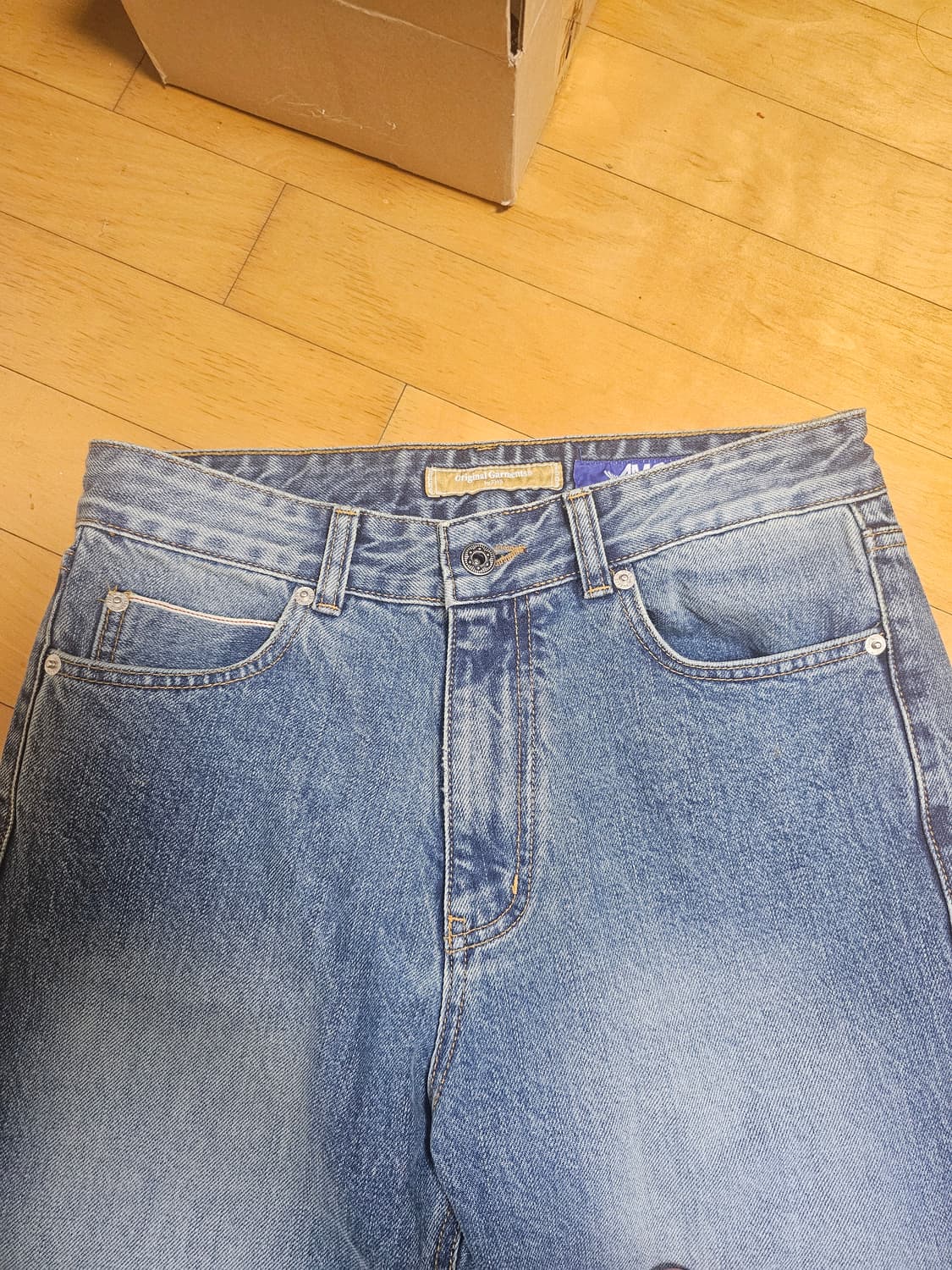 프리즘웍스 OG 셀비지 레귤러 데님 중청 상품이미지2