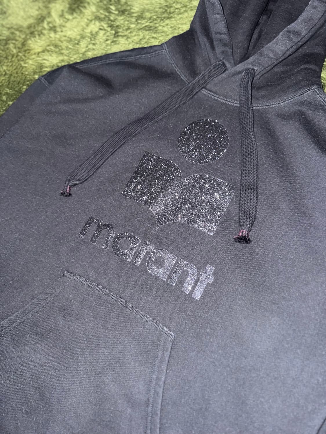 [34] 이자벨마랑 에뚜왈 만셀 글리터 로고 루즈 핏 후디 블랙 상품이미지2