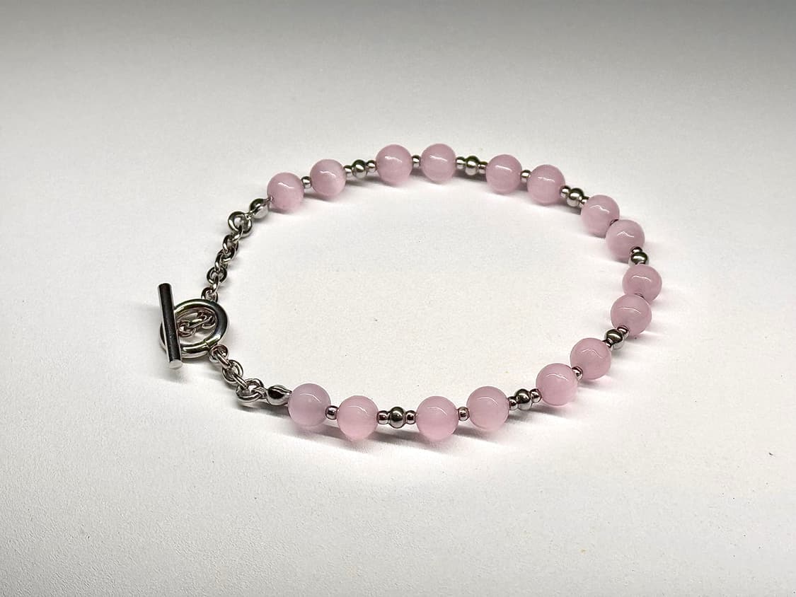 (맞춤 사이즈) 천연석 캣츠아이 분홍 고급 원석팔찌 상품이미지2