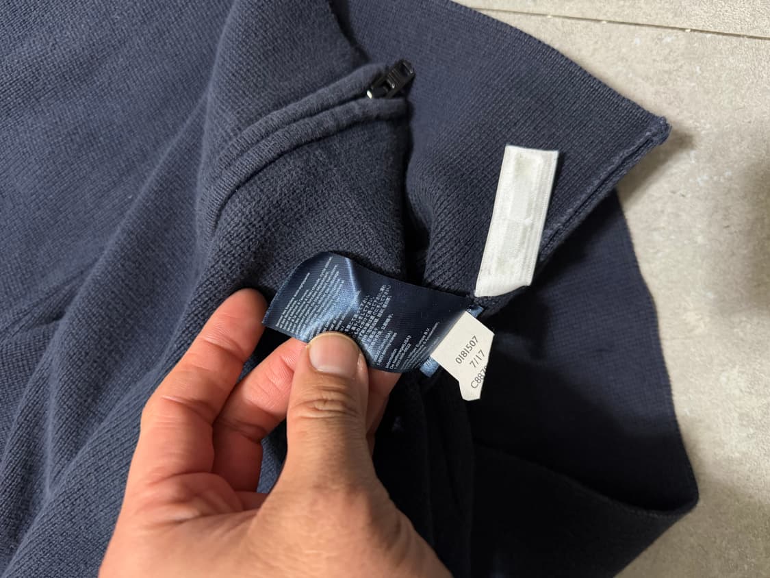 타미힐피거  네이비컬러 빈티지  코튼  니트 풀집업 자켓 95 size  상품이미지5