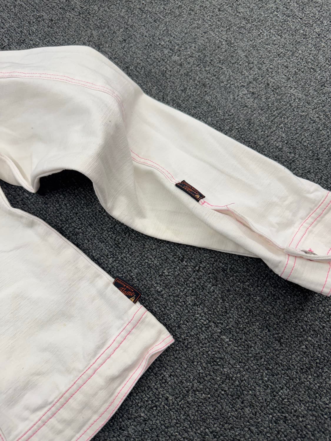 Johnny Blaze 빈티지 여성 y2k 핑크스티치 화이트데님 상품이미지6