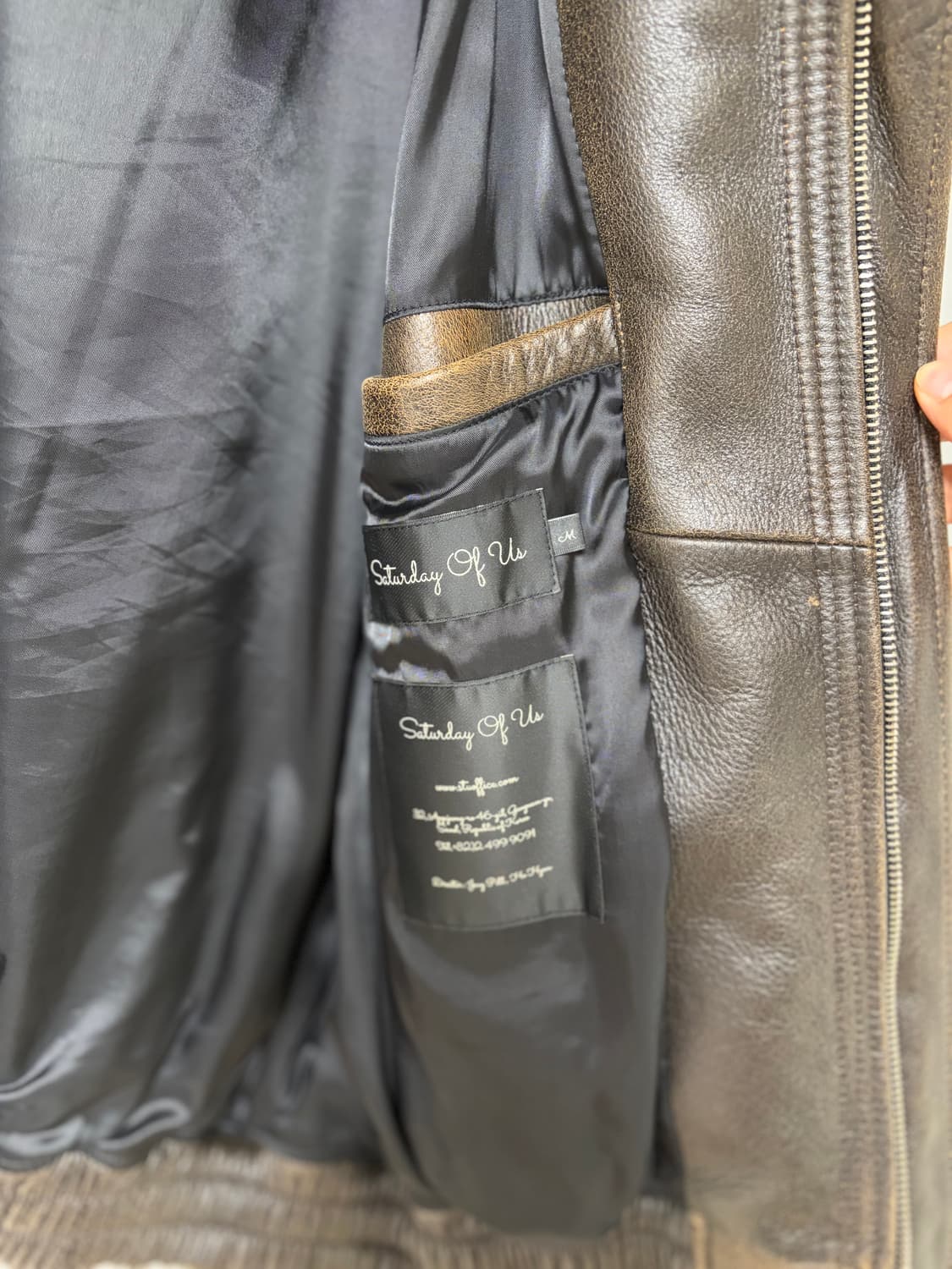 stu 에스티유 오버핏 레더자켓 브라운 M 상품이미지2