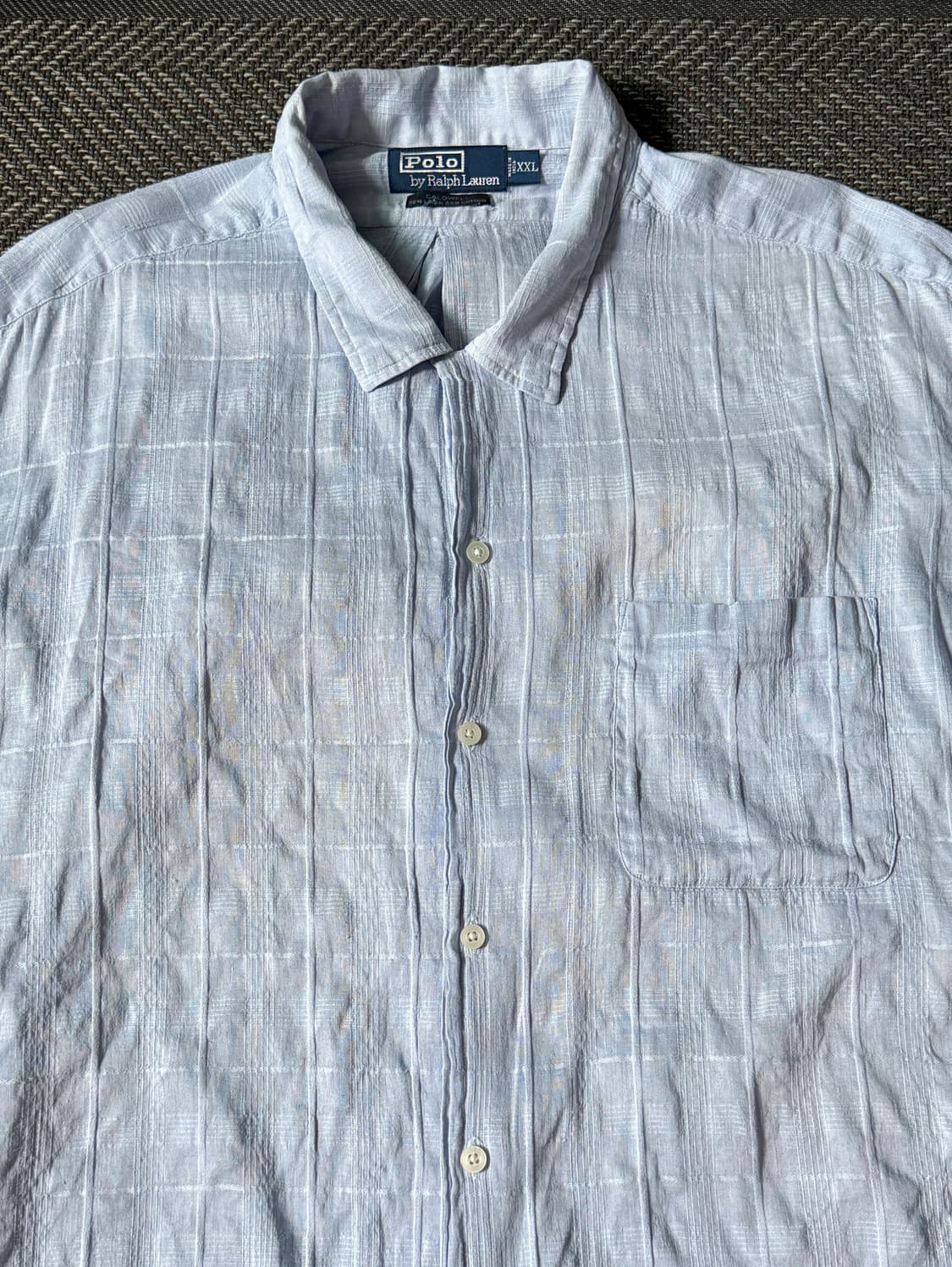 90s 폴로 랄프로렌 CALDWELL 린넨 블렌드 반팔 셔츠 (110) 상품이미지2