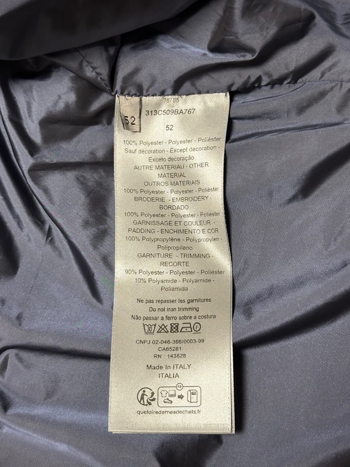 디올 옴므 까나쥬 퀄티드 자켓 52(105-108) 국내판 상품이미지2