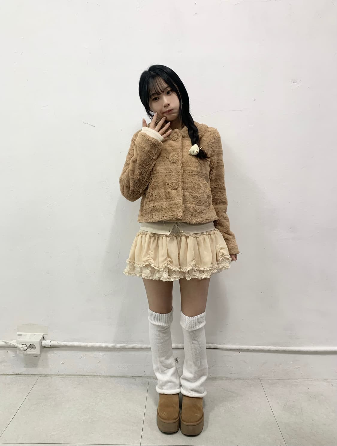 [INGNI] 잉그니 라떼갸루 폭닥 퍼 숏코트 상품이미지2