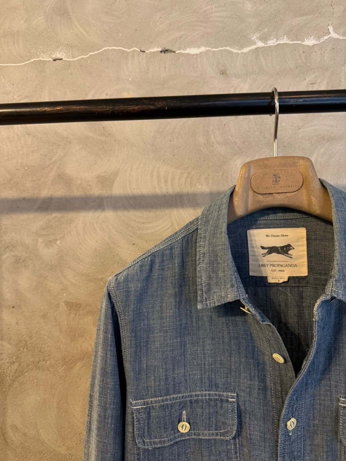 오베이 샴브레이 셔츠 남성100 상품이미지3