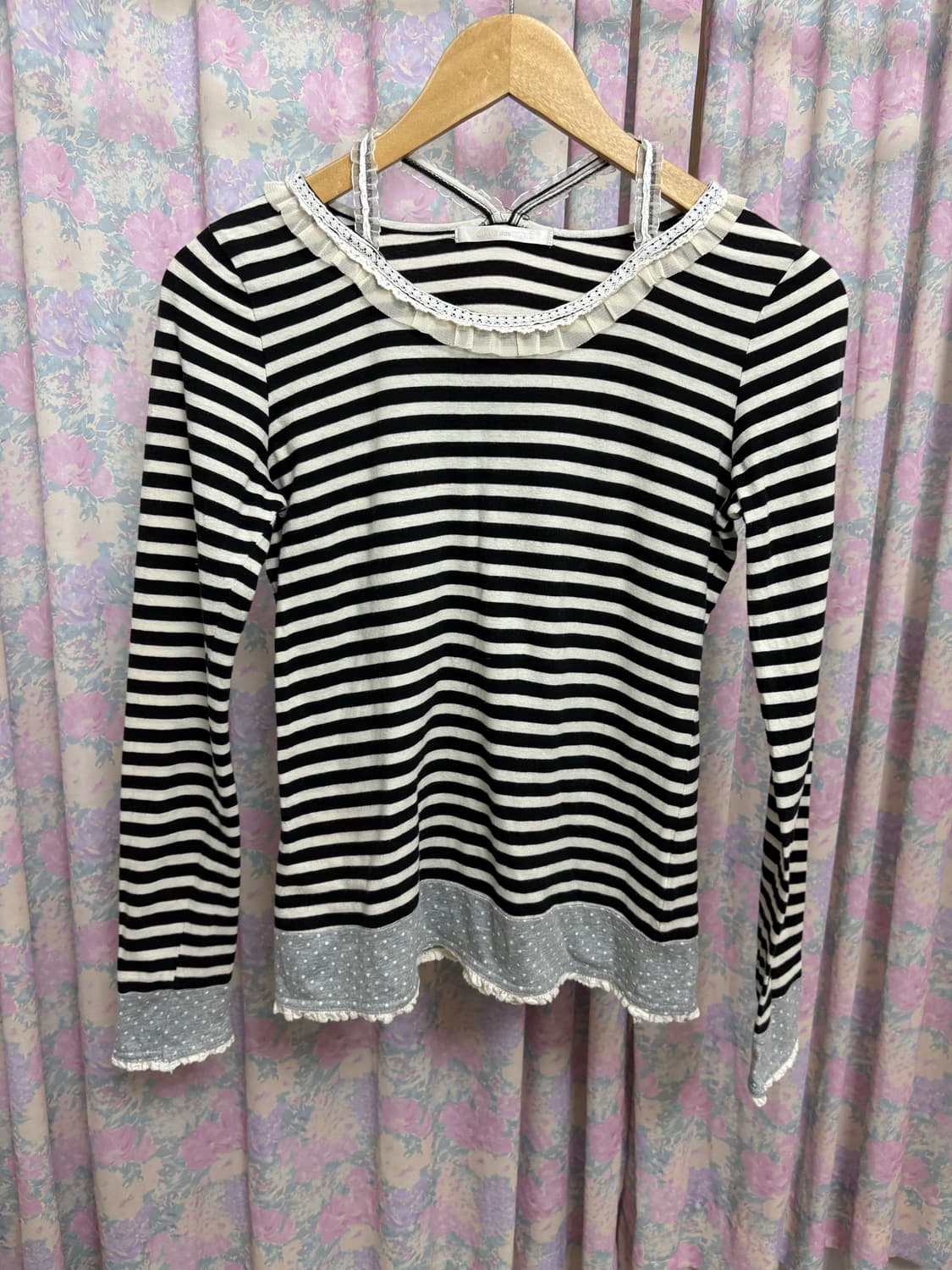 스트라이프 도트 티셔츠 상품이미지5